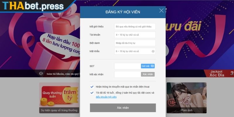 Đăng Ký THABET - Bước Đầu Để Trải Nghiệm Sòng Cược Đa Năng 3 Xác nhận đăng ký THABET